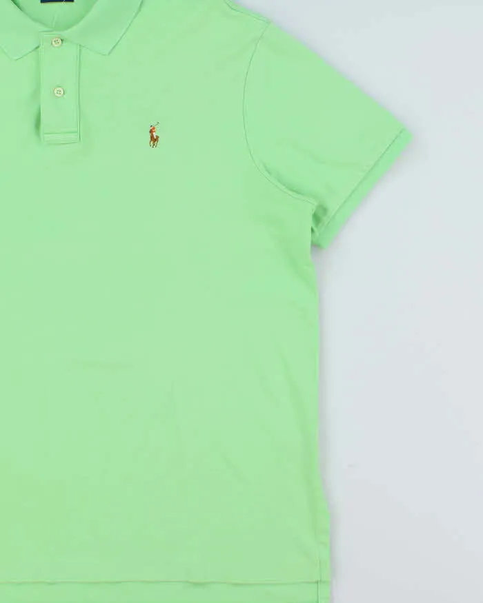 Vintage Y2K 00s Polo Ralph Lauren Lime Pima Interlock Short Sleeve Polo Shirt - XL sold by Rokit product image thumbnail 3