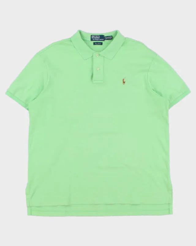 Vintage Y2K 00s Polo Ralph Lauren Lime Pima Interlock Short Sleeve Polo Shirt - XL made by Ralph Lauren
