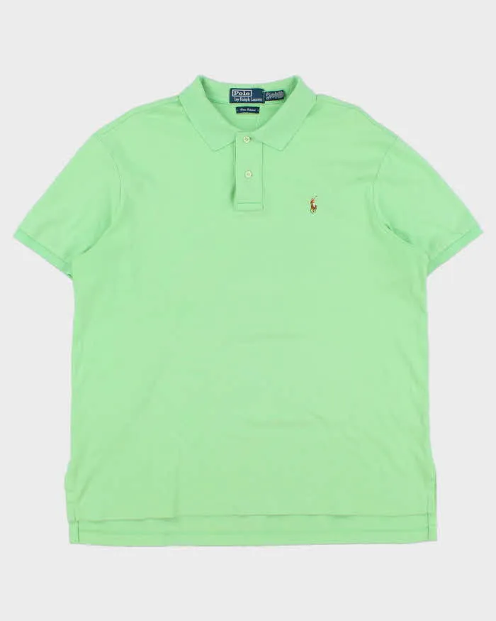 Vintage Y2K 00s Polo Ralph Lauren Lime Pima Interlock Short Sleeve Polo Shirt - XL sold by Rokit