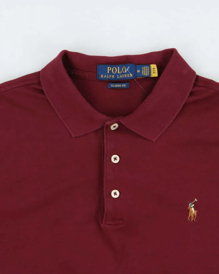 Vintage Polo Ralph Lauren Burgundy Classic Fit Short Sleeve Polo Shirt - M sold by Rokit product image thumbnail 5