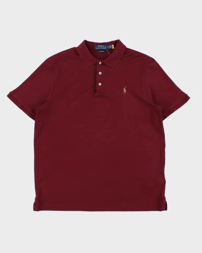 Vintage Polo Ralph Lauren Burgundy Classic Fit Short Sleeve Polo Shirt - M sold by Rokit