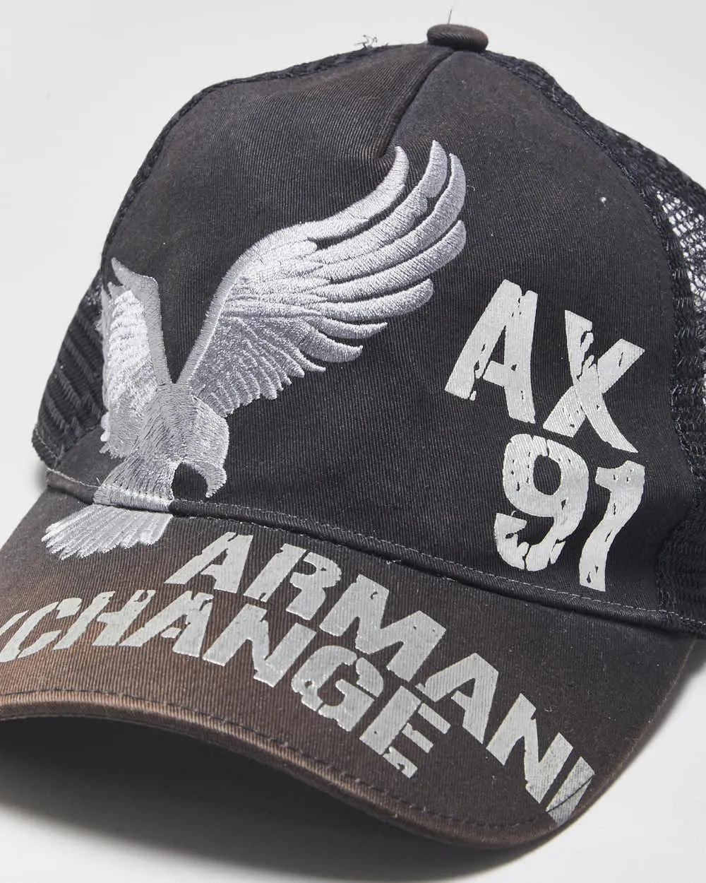 Vintage Armani Exchange AX91 Embroidered Eagle Canvas Trucker Hat - OS sold by Rokit product image thumbnail 3