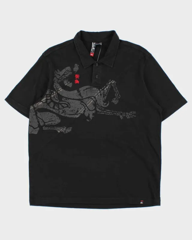 Vintage Y2K 00s Quiksilver Sukajan Embroidered Short Sleeve Polo Shirt - L made by Rokit