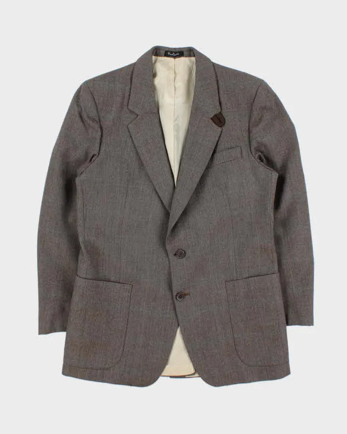 Vintage 1970s Pierre Cardin Union Made In USA 'Hudson's Bay' Wool Herringbone Plaid Single Breasted Relaxed Straight Leg Two-Piece Suit - M sold by Rokit product image thumbnail 3