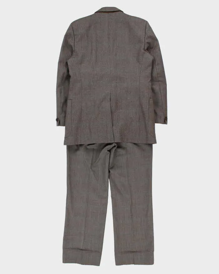 Vintage 1970s Pierre Cardin Union Made In USA 'Hudson's Bay' Wool Herringbone Plaid Single Breasted Relaxed Straight Leg Two-Piece Suit - M sold by Rokit product image thumbnail 2