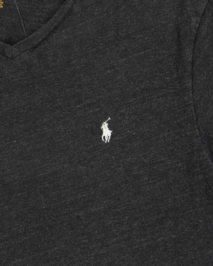 Vintage Polo Ralph Lauren Marl Grey Classic V-Neck T-Shirt - L sold by Rokit product image thumbnail 4