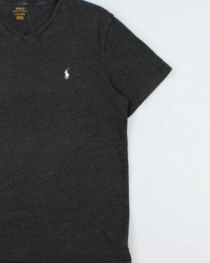 Vintage Polo Ralph Lauren Marl Grey Classic V-Neck T-Shirt - L sold by Rokit product image thumbnail 3