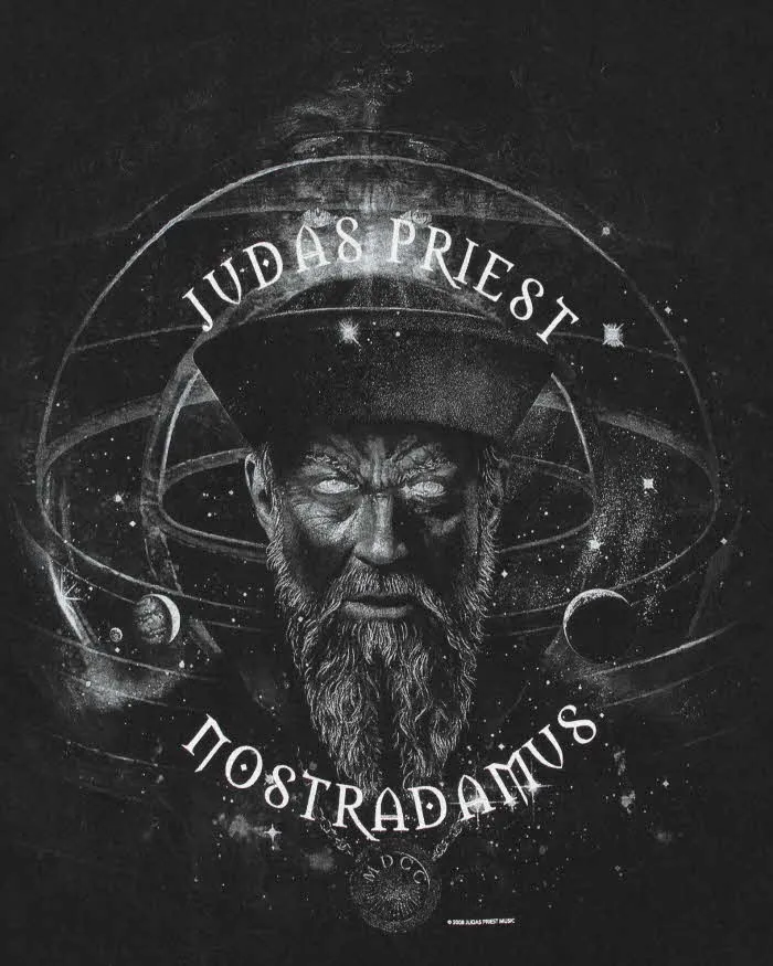Vintage Judas Priest Nostradamus 2008 Tour Hanes Heavyweight Crewneck T-Shirt - XL sold by Rokit product image thumbnail 4