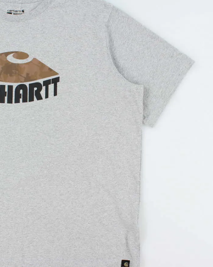 Vintage Carhartt Marl Grey Heavyweight Camo Logo Relaxed Fit Crewneck T-Shirt - XXL sold by Rokit product image thumbnail 3