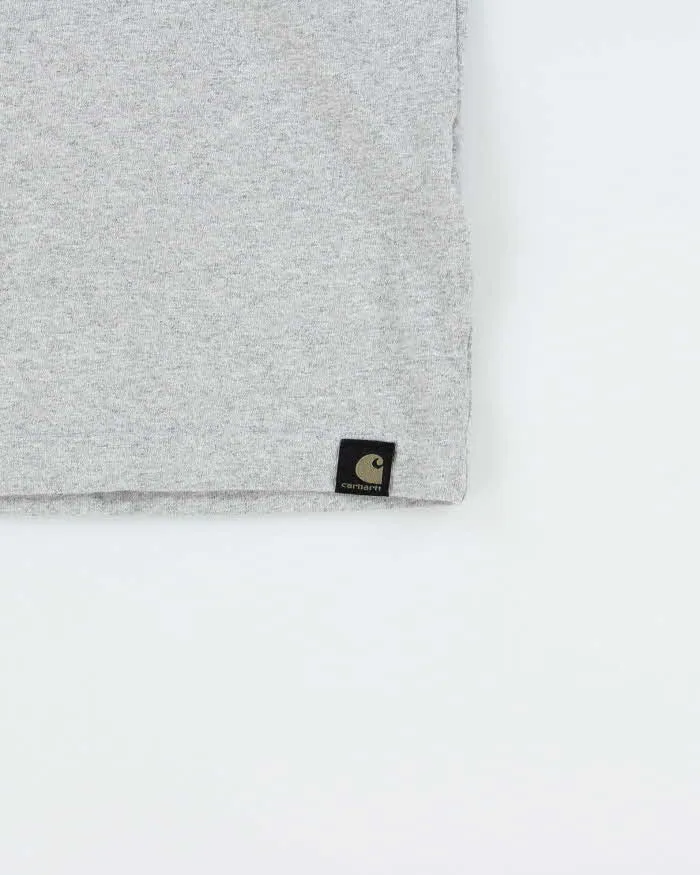 Vintage Carhartt Marl Grey Heavyweight Camo Logo Relaxed Fit Crewneck T-Shirt - XXL sold by Rokit product image thumbnail 4