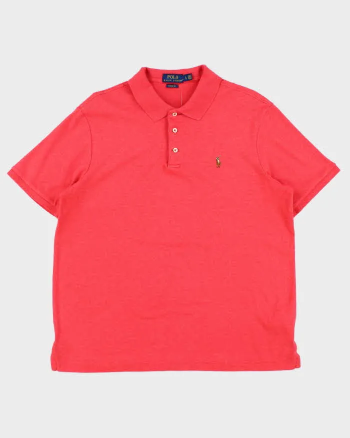Vintage Polo Ralph Lauren Marl Hot Pink Classic Fit Short Sleeve Polo Shirt - L sold by Rokit