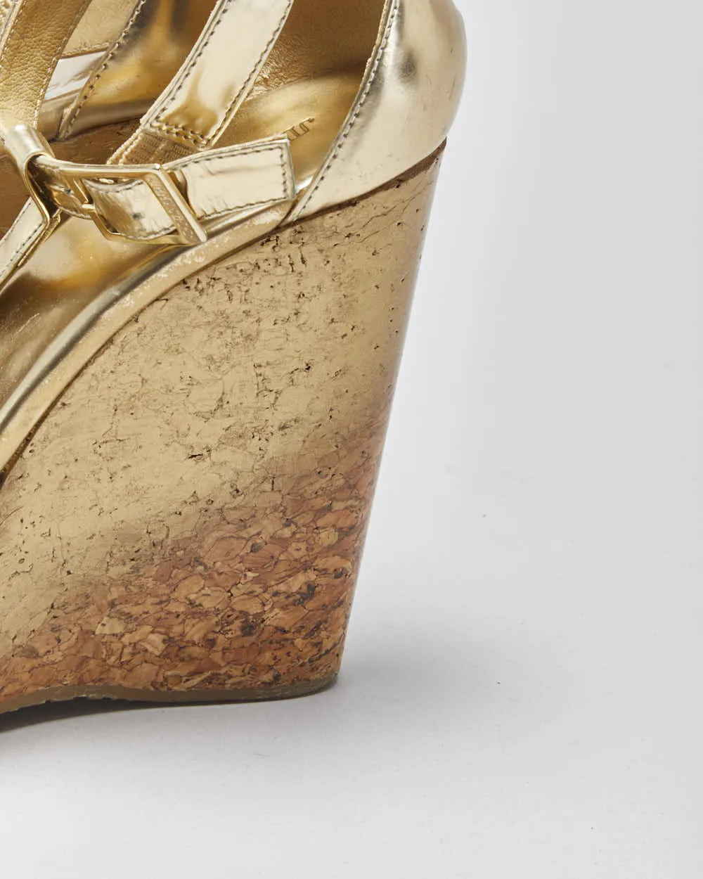 Vintage Jimmy Choo Gold Patent Wedges - UK5.5 sold by Rokit product image thumbnail 5