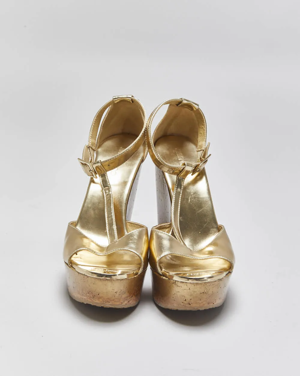 Vintage Jimmy Choo Gold Patent Wedges - UK5.5 sold by Rokit product image thumbnail 3