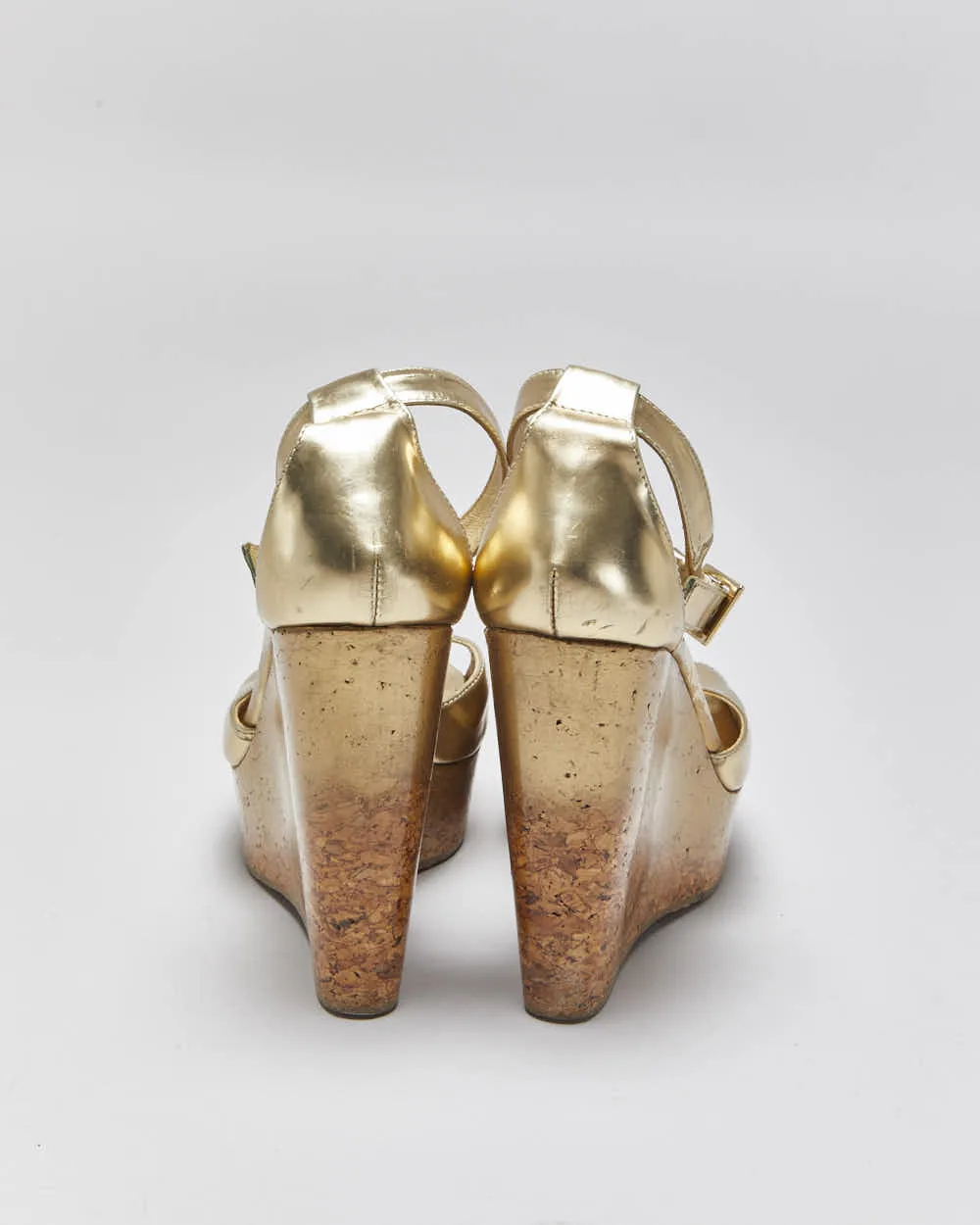 Vintage Jimmy Choo Gold Patent Wedges - UK5.5 sold by Rokit product image thumbnail 4