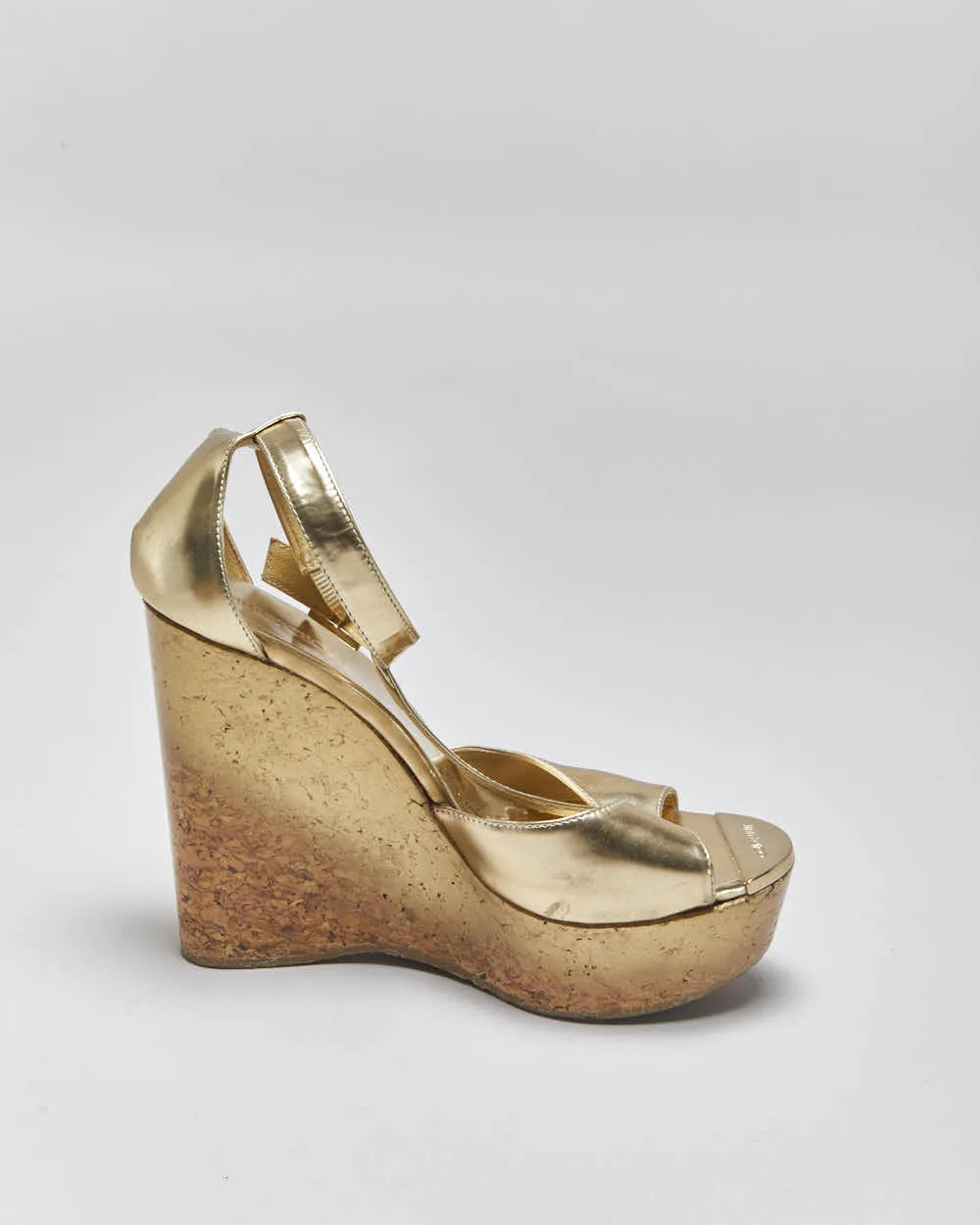 Vintage Jimmy Choo Gold Patent Wedges - UK5.5 sold by Rokit product image thumbnail 2