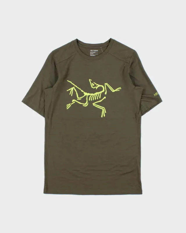 2024 Arc'teryx 'Ionia Logo' Khaki Merino Wool Fairtrade Crewneck Hiking T-Shirt - XS made by Arc'teryx