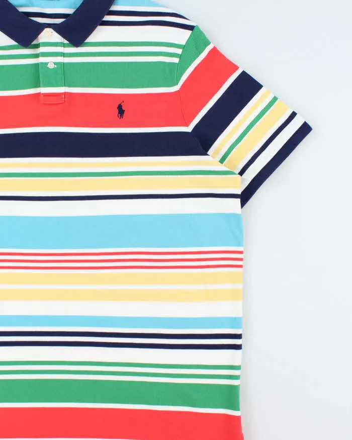 Vintage Polo Ralph Lauren Multicoloured Striped Classic Fit Short Sleeve Polo Shirt - XXL sold by Rokit product image thumbnail 3