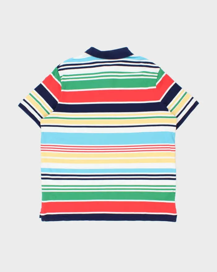 Vintage Polo Ralph Lauren Multicoloured Striped Classic Fit Short Sleeve Polo Shirt - XXL sold by Rokit product image thumbnail 2