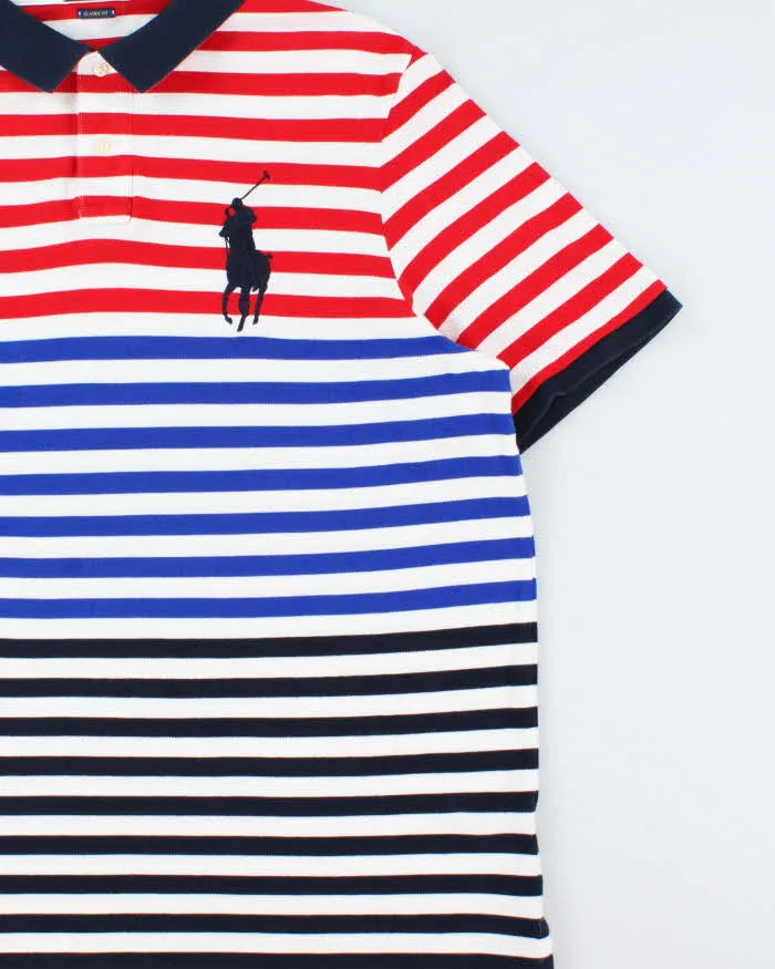 Vintage Polo Ralph Lauren Big Pony #3 Multicoloured Striped Classic Fit Short Sleeve Polo Shirt - XXL sold by Rokit product image thumbnail 3