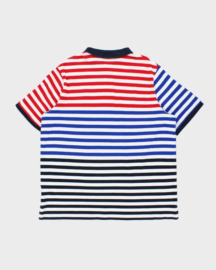 Vintage Polo Ralph Lauren Big Pony #3 Multicoloured Striped Classic Fit Short Sleeve Polo Shirt - XXL sold by Rokit product image thumbnail 2