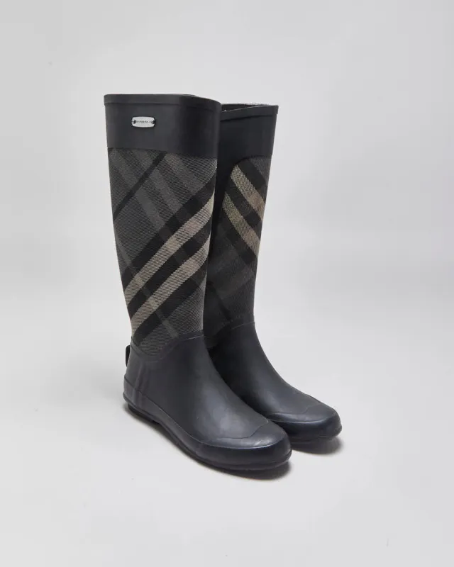 Vintage Burberry Check Wellington Rain Boots - UK3 made by Burberry