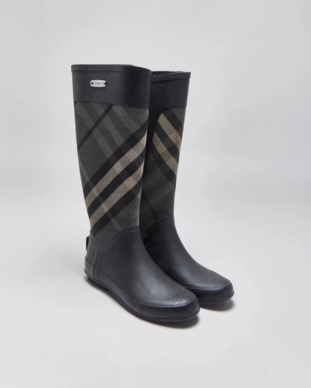 Vintage Burberry Check Wellington Rain Boots - UK3 sold by Rokit