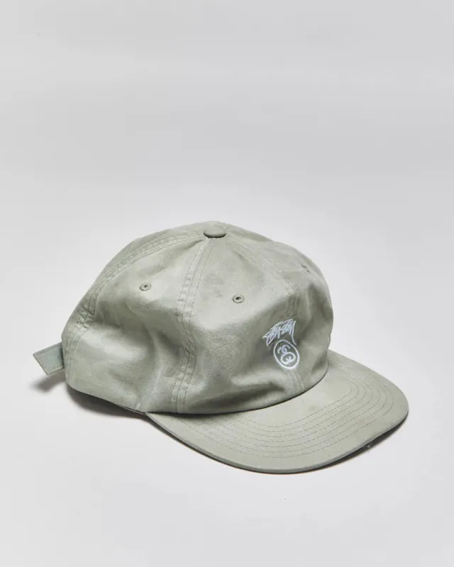 Vintage Stussy Sage Green Stock Lock Canvas Flat Brim Baseball Cap - OS made by Stussy