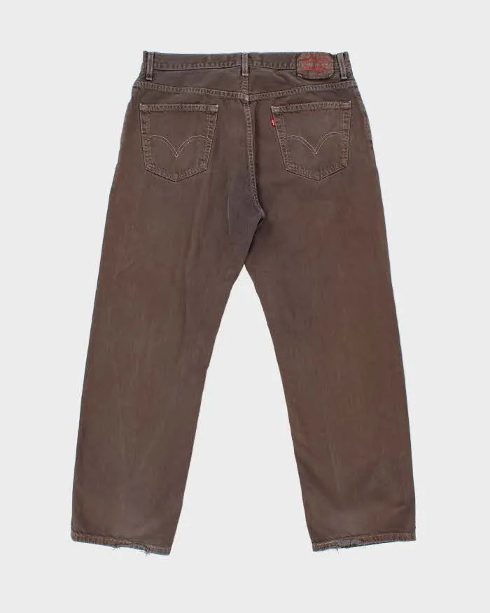 Vintage Y2K 00s Levi's 559 Brown Relaxed Straight Fit Denim Jeans - W36 L30 sold by Rokit product image thumbnail 2