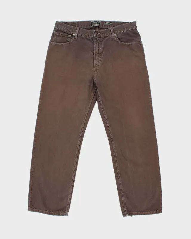 Vintage Y2K 00s Levi's 559 Brown Relaxed Straight Fit Denim Jeans - W36 L30 made by Levi's