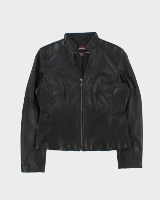 Vintage Y2K 00s Danier Women's Calfskin Leather Moto Jacket - M made by Rokit