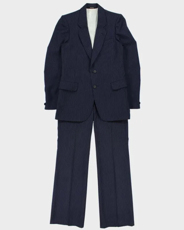 Vintage 1970s Pierre Cardin Boutique Union Made In USA Wool Pinstripe Single Breasted Bootcut Flared Two-Piece Suit - M made by Pierre Cardin