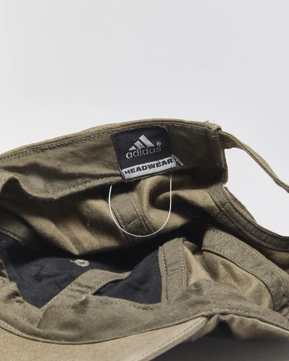 Vintage Y2K 00s Adidas Khaki Embroidered 3-Stripe Baseball Cap - OS sold by Rokit product image thumbnail 4