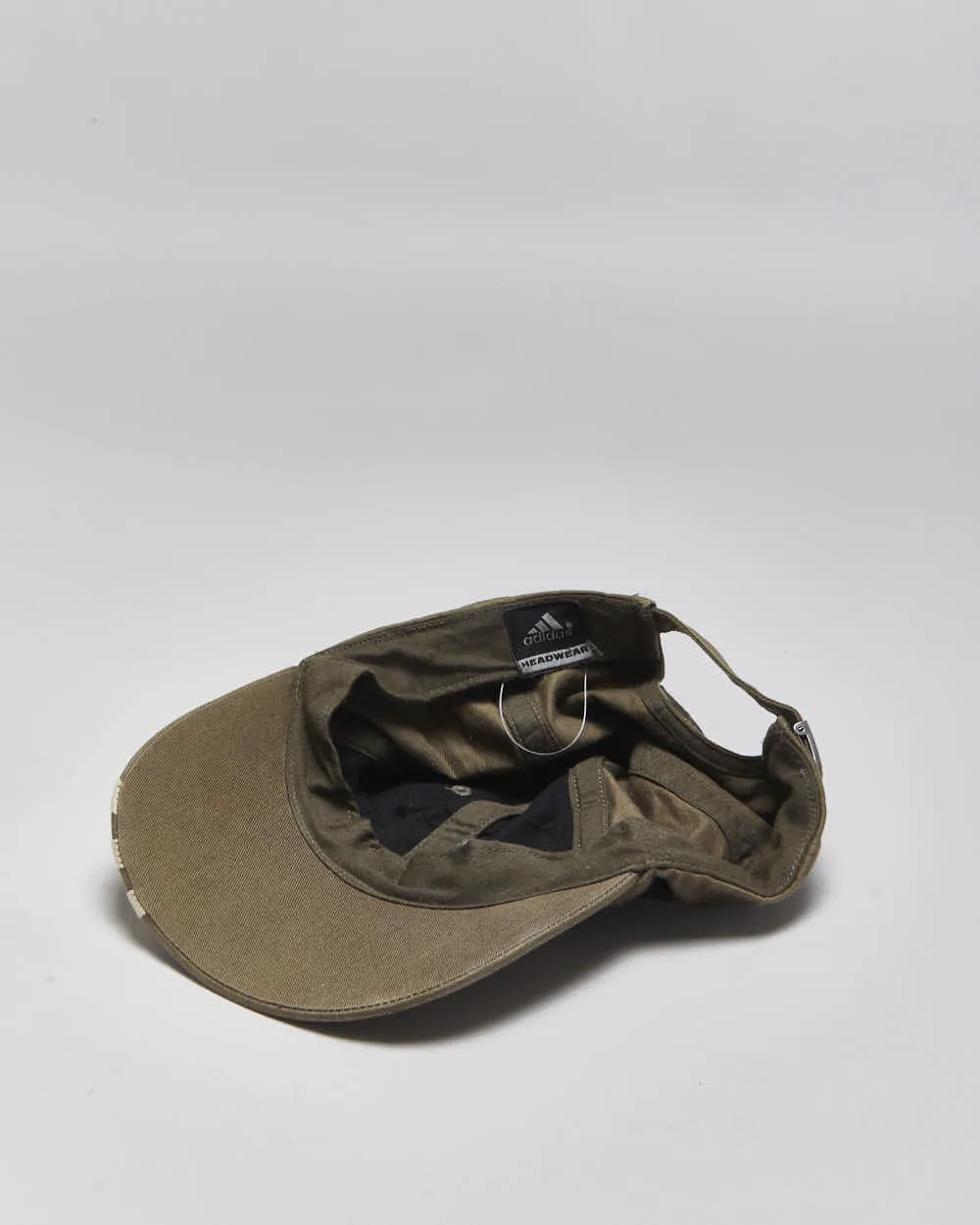 Vintage Y2K 00s Adidas Khaki Embroidered 3-Stripe Baseball Cap - OS sold by Rokit product image thumbnail 5