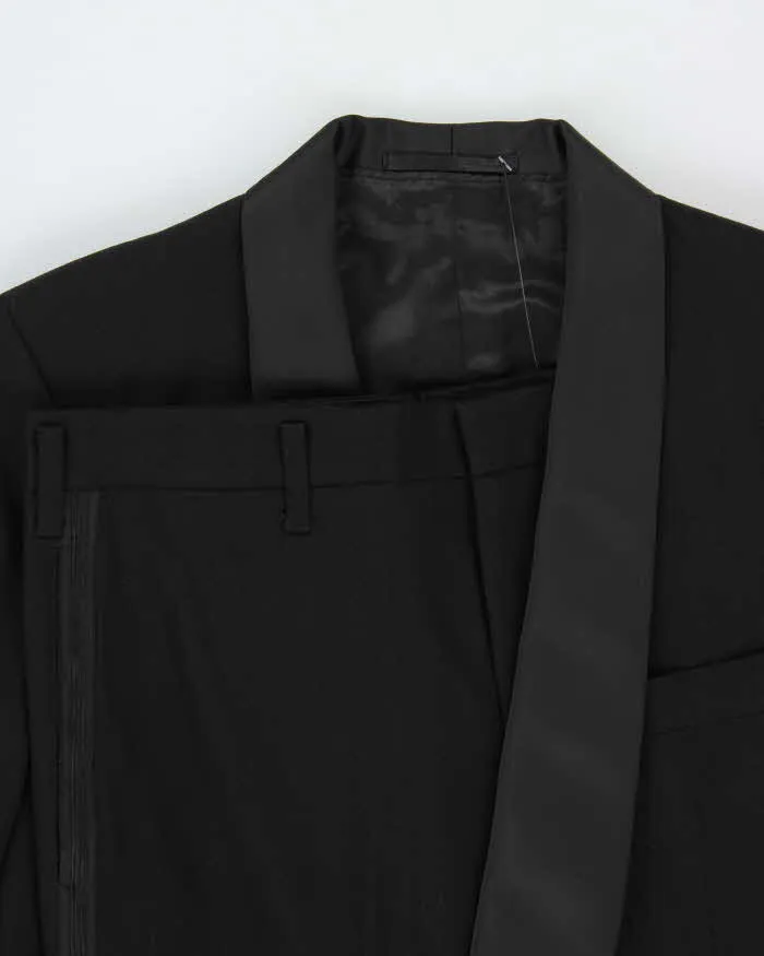 Vintage 1970s Harrisons Made In England Wool Satin Lapel / Galloon Braid Bootcut Flare Two-Piece Tuxedo - M sold by Rokit product image thumbnail 5