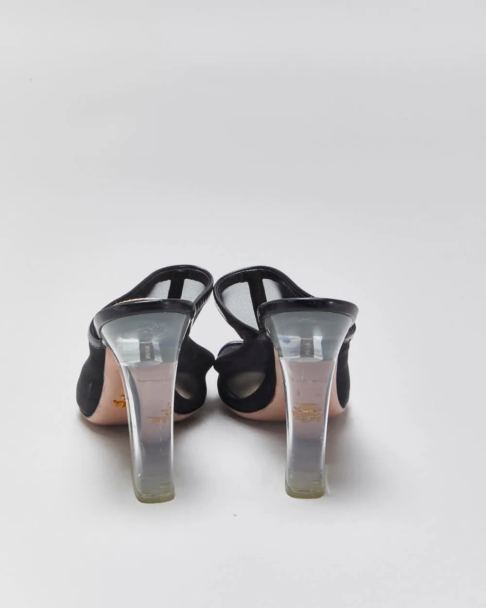 Vintage Prada Mesh Slip On Lucite Heeled Mules - UK3 sold by Rokit product image thumbnail 4