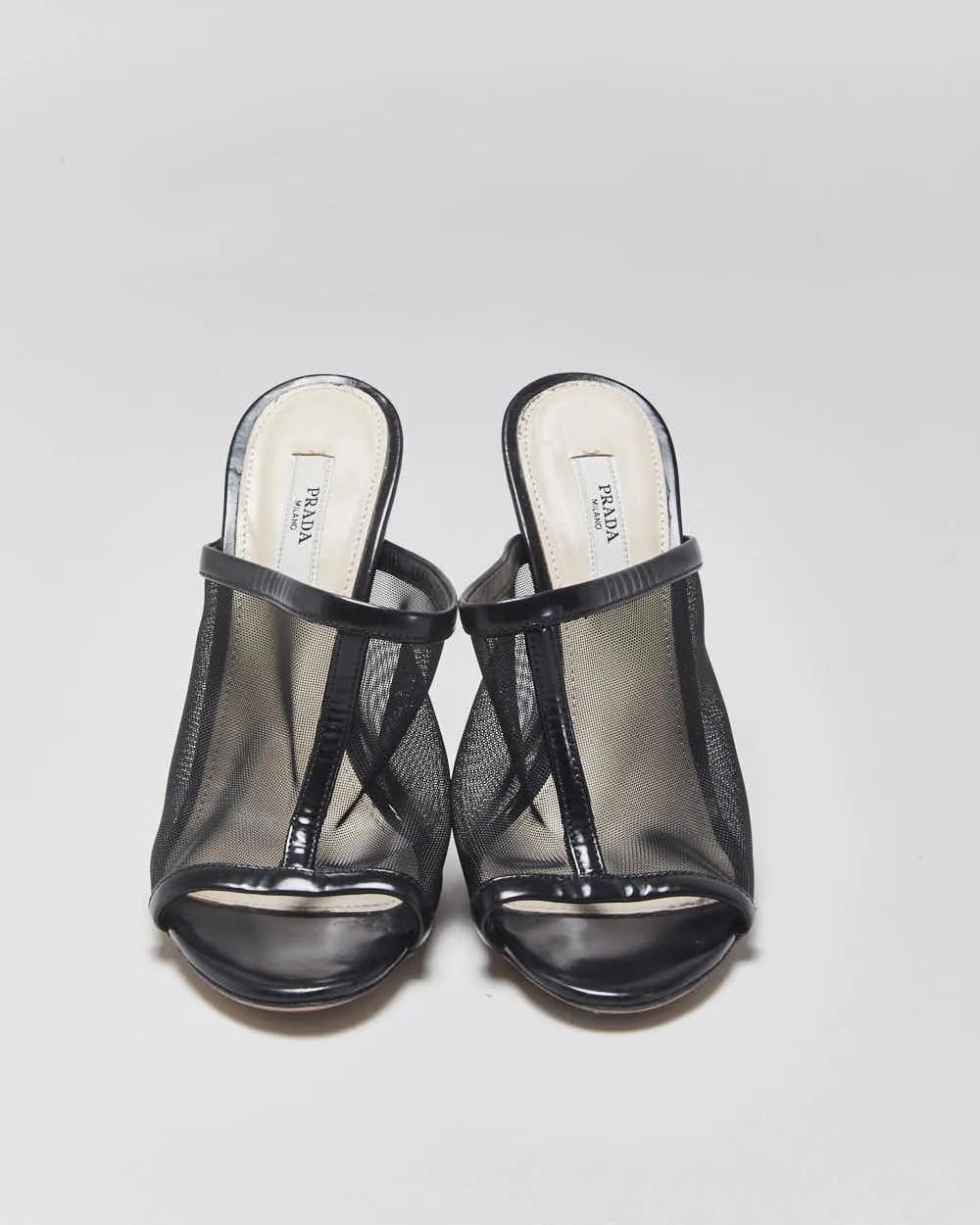 Vintage Prada Mesh Slip On Lucite Heeled Mules - UK3 sold by Rokit product image thumbnail 3