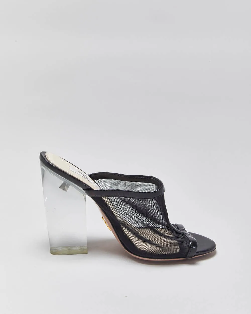 Vintage Prada Mesh Slip On Lucite Heeled Mules - UK3 sold by Rokit product image thumbnail 2