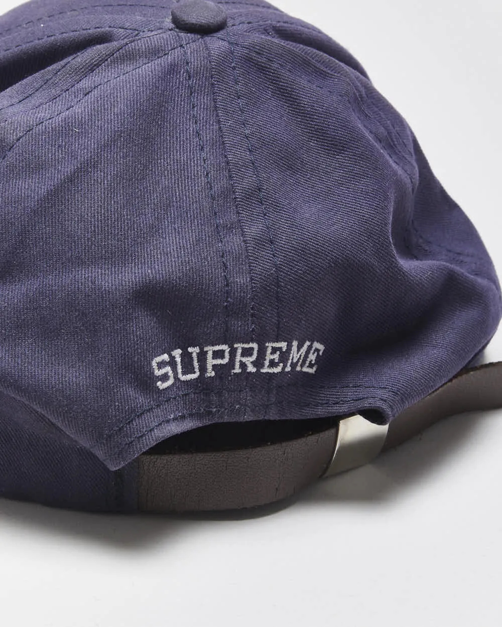 Vintage Supreme Grained Leather S Patch Canvas Flat Brim Baseball Cap - OS sold by Rokit product image thumbnail 4