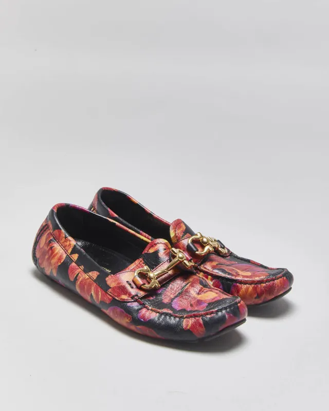 Vintage Salvatore Ferragamo Floral Loafers - UK5 made by Salvatore Ferragamo