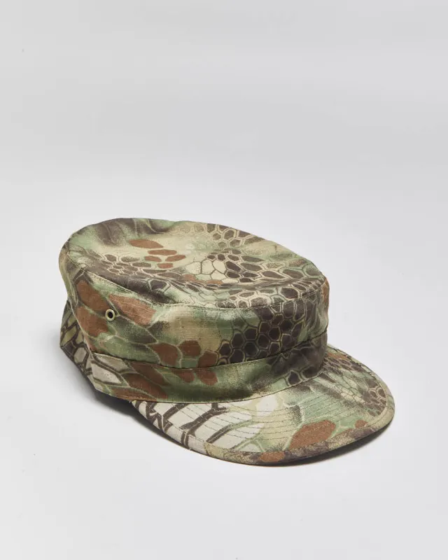 Vintage Y2K 00s Honeycomb Camo Canvas Army Cap - M/L made by Rokit