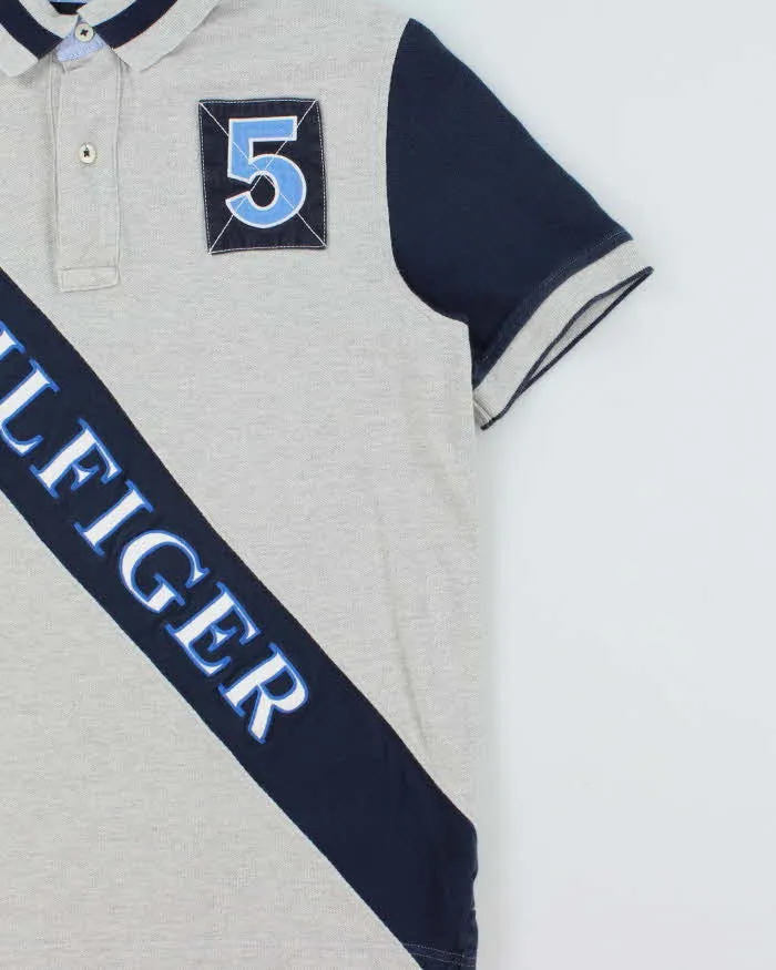 Vintage Y2K 00s Tommy Hilfiger Marl Embroidered Striped Custom Fit Short Sleeve Polo Shirt - M sold by Rokit product image thumbnail 3