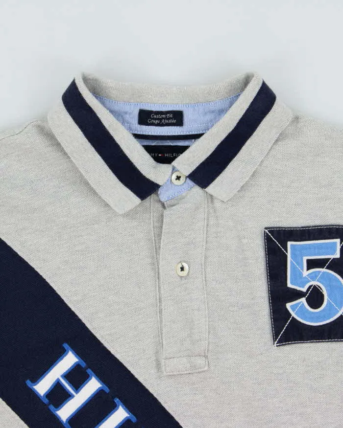 Vintage Y2K 00s Tommy Hilfiger Marl Embroidered Striped Custom Fit Short Sleeve Polo Shirt - M sold by Rokit product image thumbnail 5