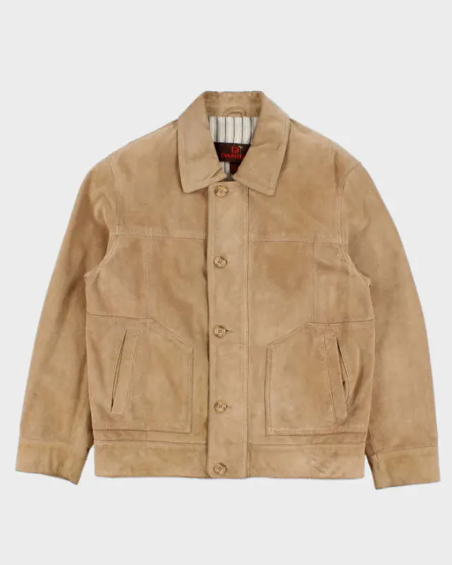 Vintage Y2K 00s Danier Tan Suede Bomber Jacket - S made by Rokit