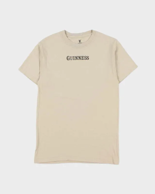 Vintage Guinness Time Graphic Khaki Crewneck T-Shirt - S made by Rokit