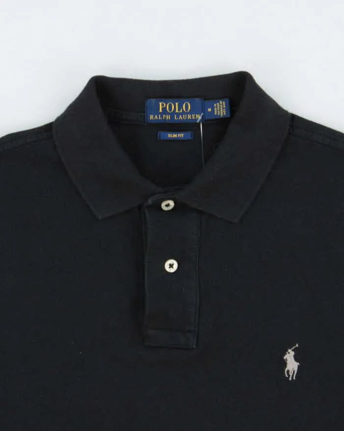 Vintage Polo Ralph Lauren Black Classic Slim Fit Short Sleeve Polo Shirt - M sold by Rokit product image thumbnail 5