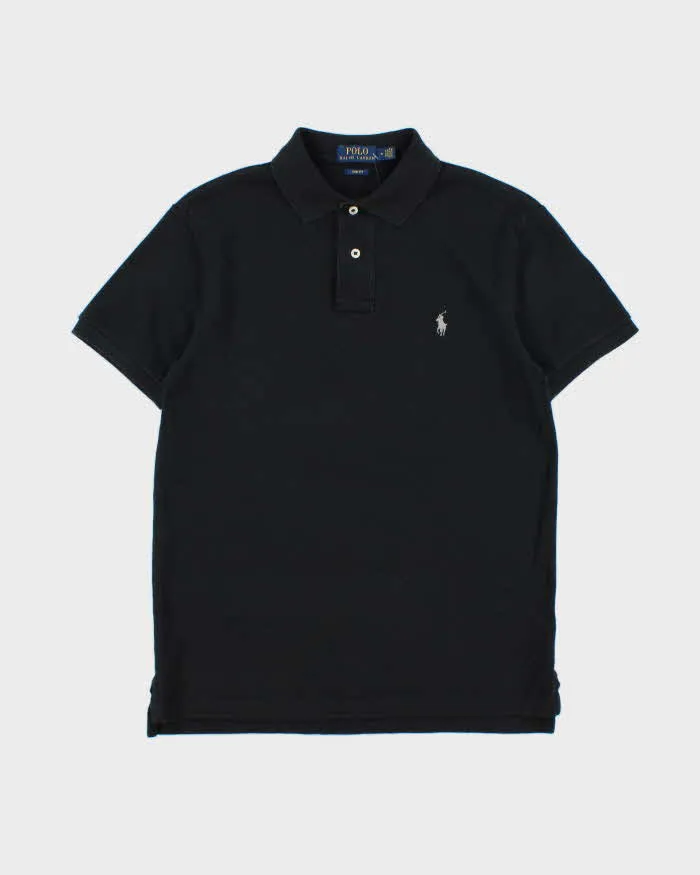 Vintage Polo Ralph Lauren Black Classic Slim Fit Short Sleeve Polo Shirt - M sold by Rokit