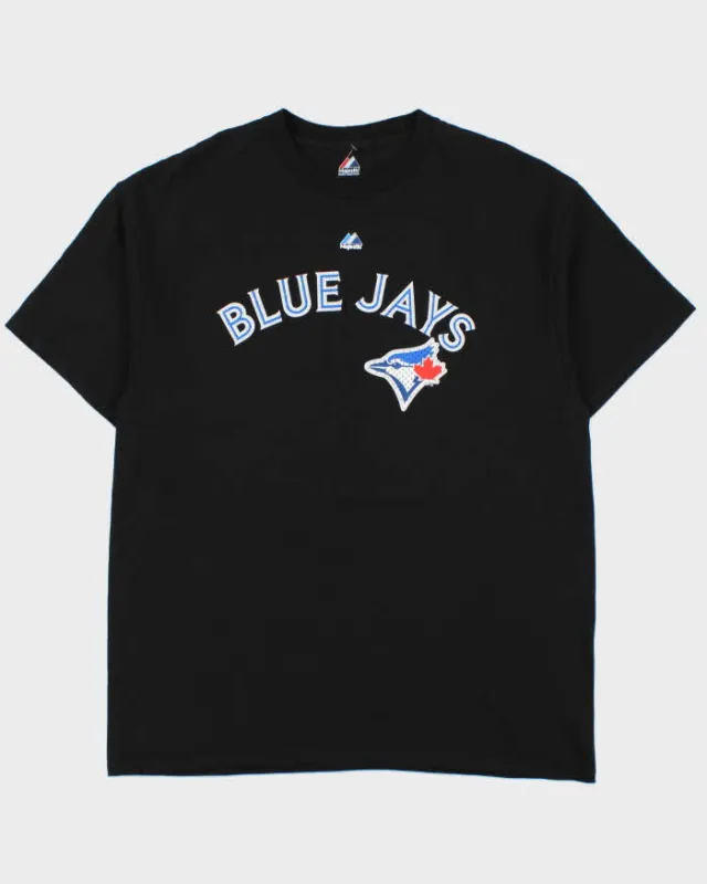 Vintage Majestic Toronto Blue Jays Josh Johnson #55 Heavyweight Crewneck T-Shirt - XL made by Majestic