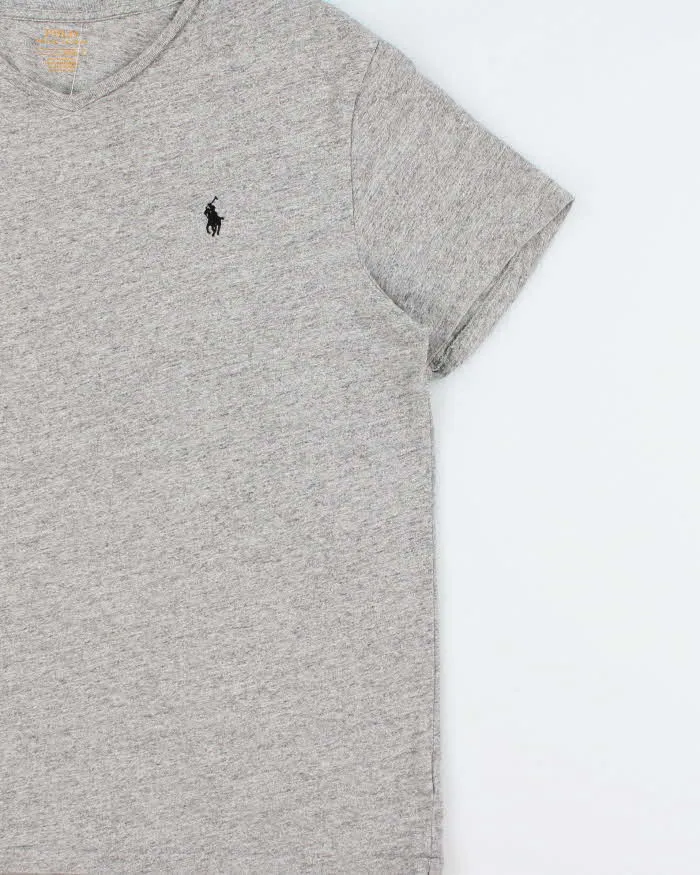 Vintage Polo Ralph Lauren Marl Grey Classic V-Neck T-Shirt - L sold by Rokit product image thumbnail 3
