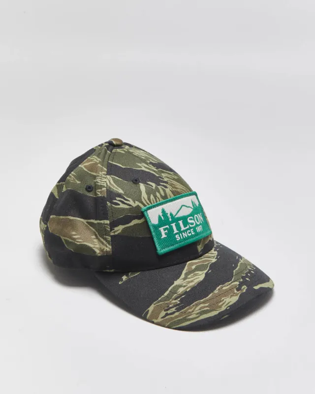 Vintage Filson Logger Tiger Camo Leather Strap Patch Canvas Baseball Cap - OS made by Filson