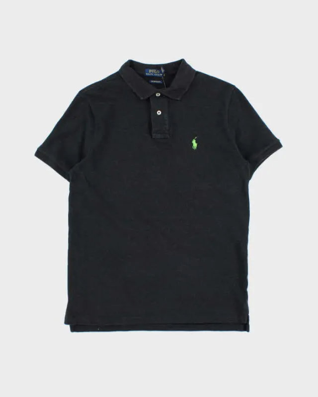 Vintage Polo Ralph Lauren Marl Grey Volt Pony Classic Slim Fit Short Sleeve Polo Shirt - M made by Ralph Lauren